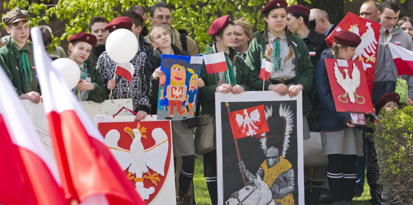 Dzień Flagi na placu Wolności - 2.05.2017. Fot. Jacek Nowacki