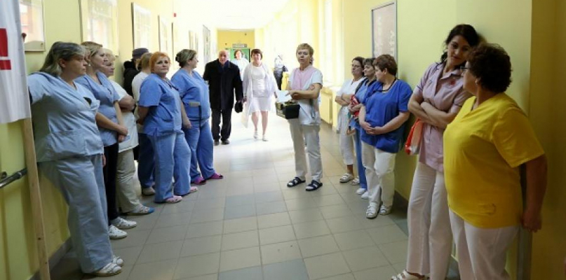 Protest w Szpitalu Uniwersyteckim im. dr. Jurasza w styczniu 2015 roku. Fot. Jacek Nowacki 