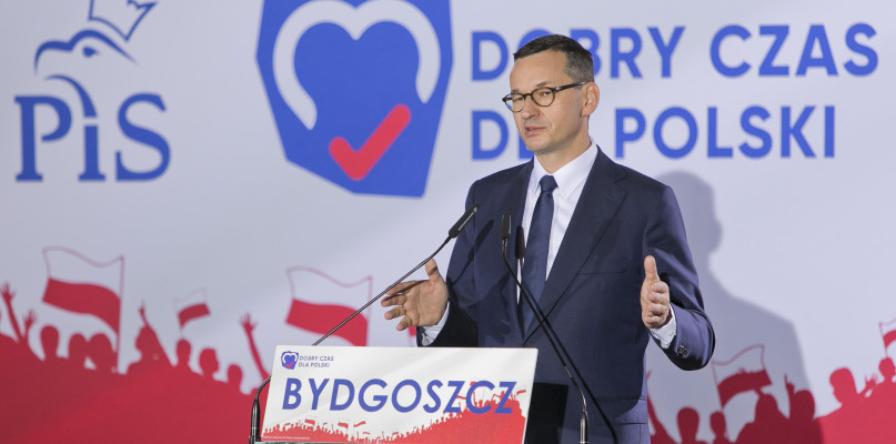 Premier Mateusz Morawiecki na konwencji w Bydgoszczy. Fot. Jacek Nowacki